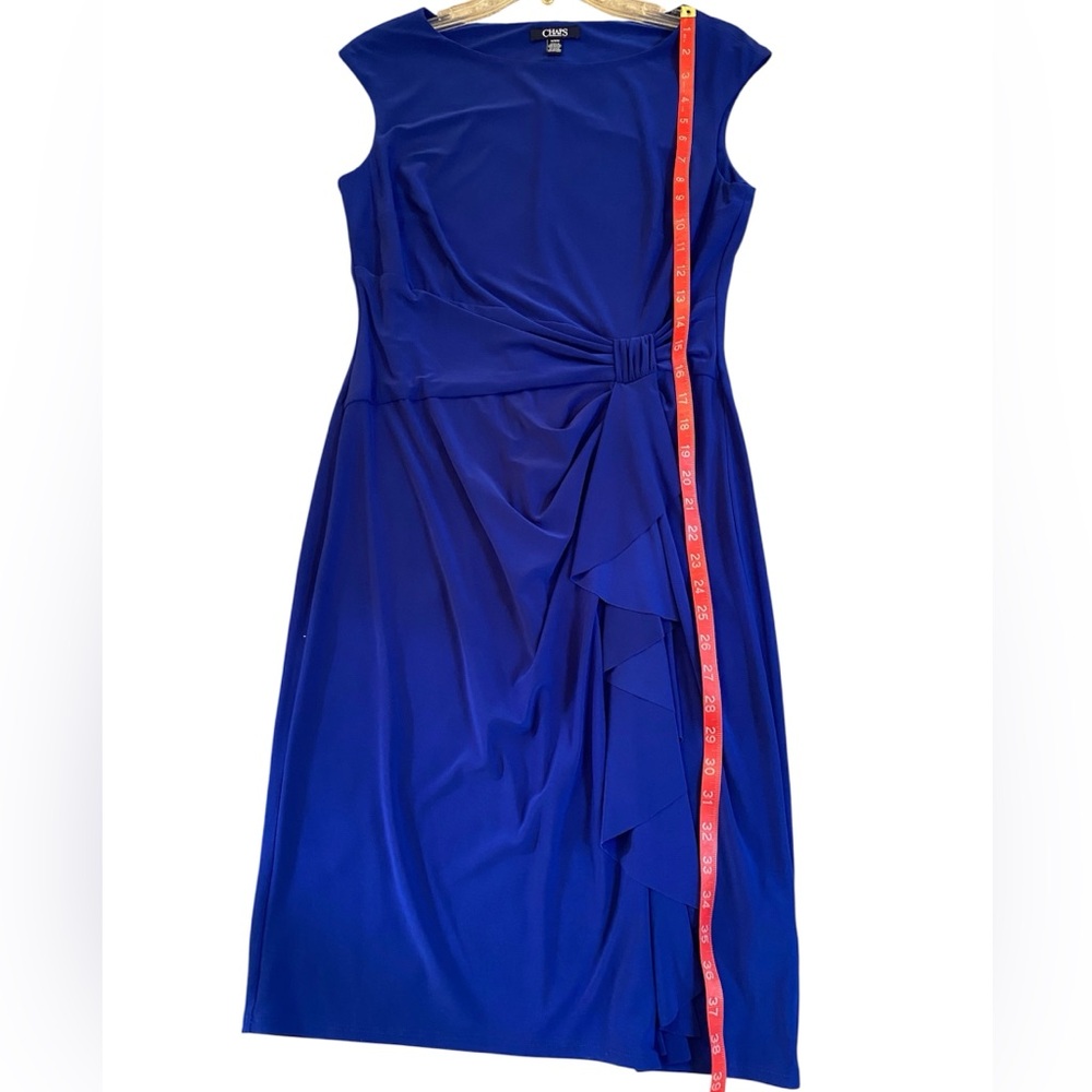 Beautiful Chaps Women’s Royal Blue Sleeveless Draped Midi Dress, Size Medium - Picture 8 of 9